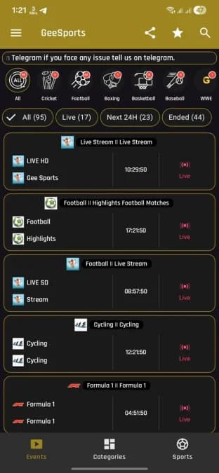 GeeSports مهكر — لقطة شاشة 1