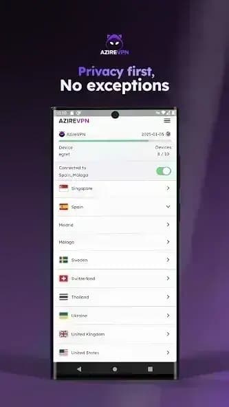 AzireVPN مهكر — لقطة شاشة 3