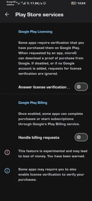 Vanced MicroG Services مهكره — لقطة شاشة 2