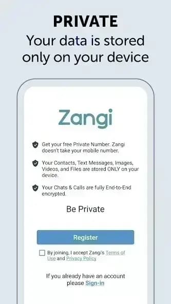 Zangi Private Messenger مهكر — لقطة شاشة 5