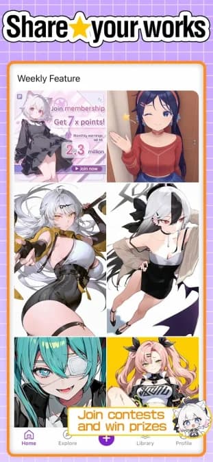 PixAI: AI Anime Art Generator — لقطة شاشة 3