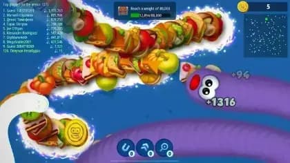 Worms Zone.io مهكره — لقطة شاشة 1